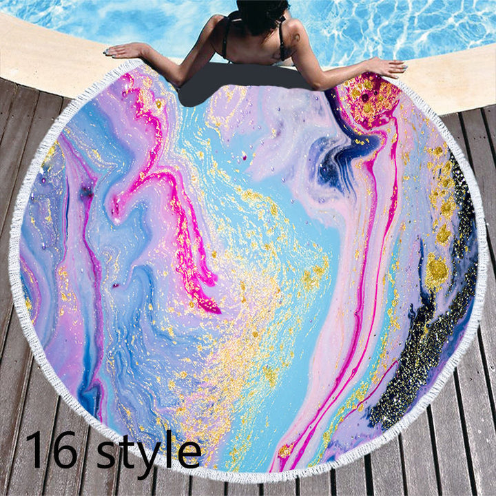 Experience Summer Bliss with the Round Printed Beach Towel