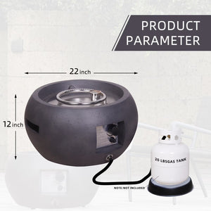 Transform Your Outdoor Experience with the Faux Concrete Texture Round Dark Propane Fire Pit