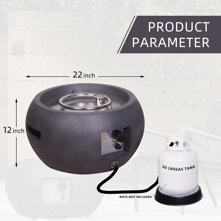 Transform Your Outdoor Experience with the Faux Concrete Texture Round Dark Propane Fire Pit