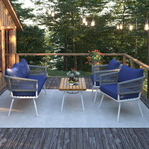 Transform Your Outdoor Space with the 4-Piece Bohemian Rope Terrace Furniture Set