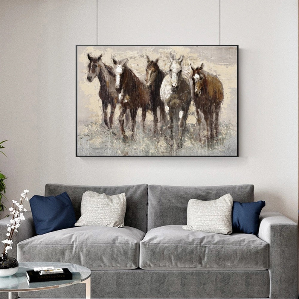 Transform Your Space with the Abstract Horse Canvas Picture Wall Art