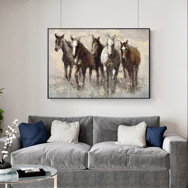 Transform Your Space with the Abstract Horse Canvas Picture Wall Art