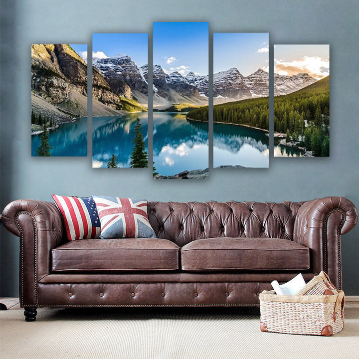 5 Piece Canvas Wall Arts Moraine Lake