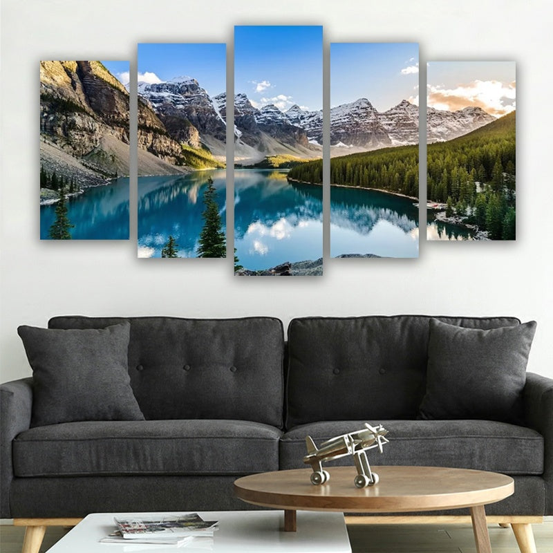 5 Piece Canvas Wall Arts Moraine Lake