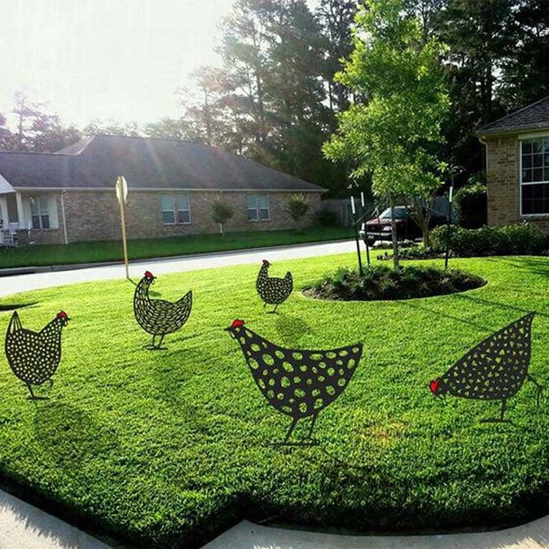 Chicken Yard Art Outdoor Garden Back Yard