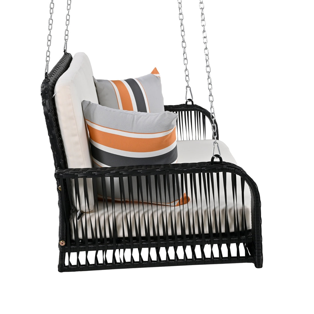 GO PE Wicker Porch Swing 2-Seater Hanging