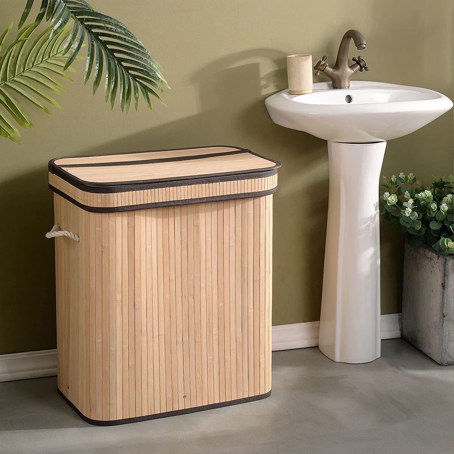 Dust-proof Laundry Basket Woven Dirty Laundry Storage Bucket