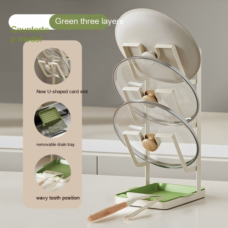 Pot Lid Shelf Table Top Punch-free Kitchen Storage Rack
