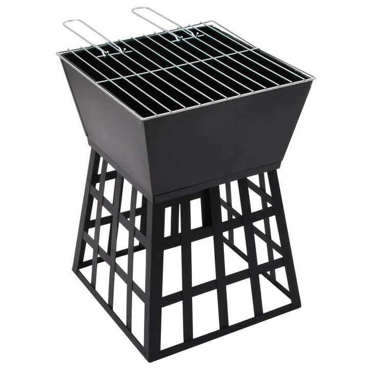 vidaXL 2-in-1 Fire Pit and BBQ 34x34x48 cm Steel