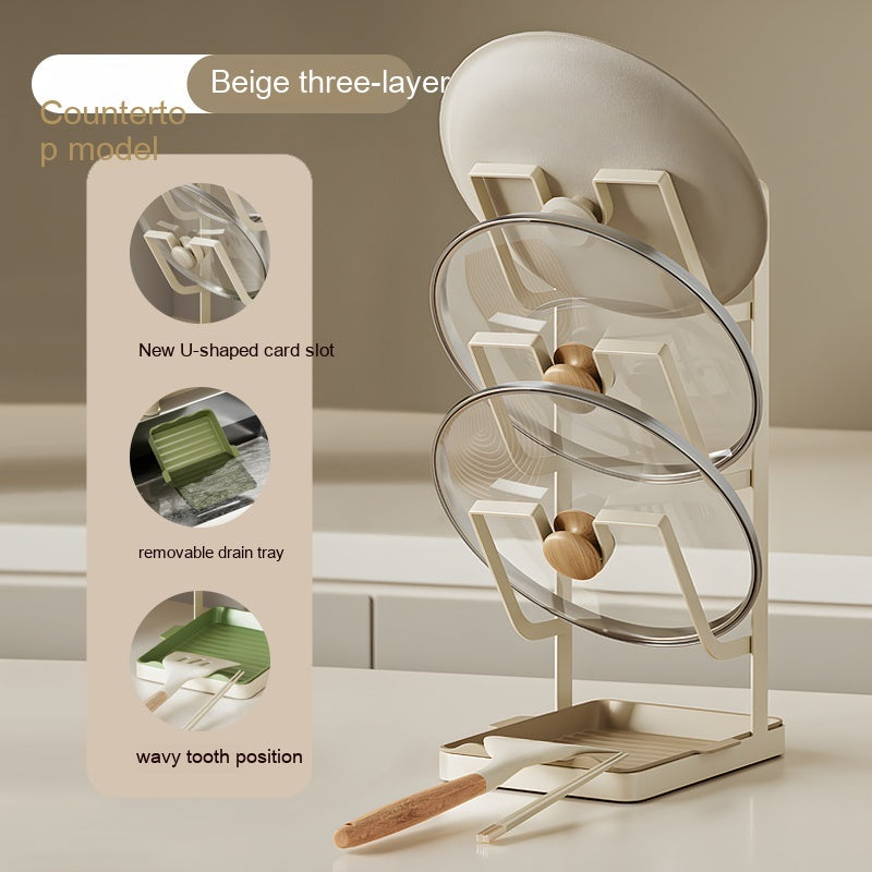 Pot Lid Shelf Table Top Punch-free Kitchen Storage Rack