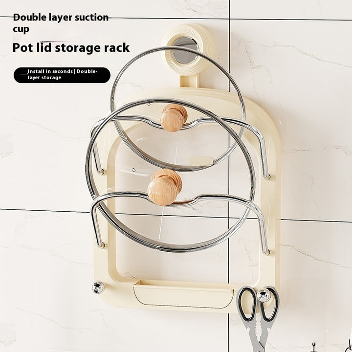 Suction Cup Lid Rack Placement Device Punch-free Wall-mounted