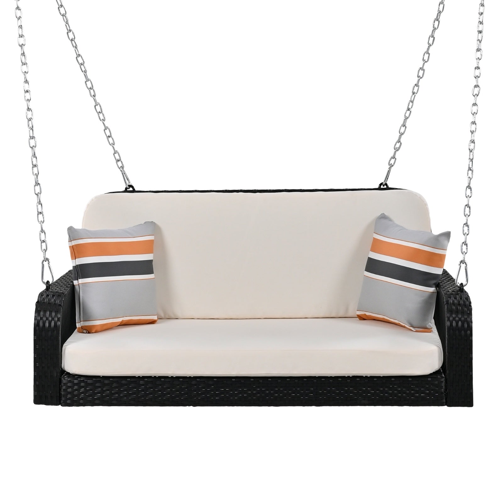 GO PE Wicker Porch Swing 2-Seater Hanging