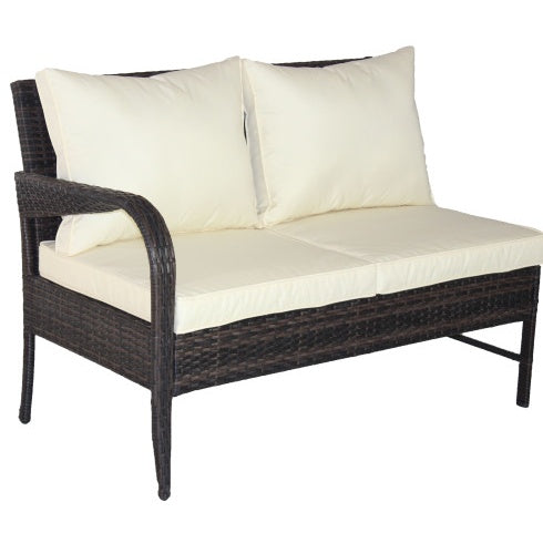 3 Piece Patio Sectional Wicker Rattan