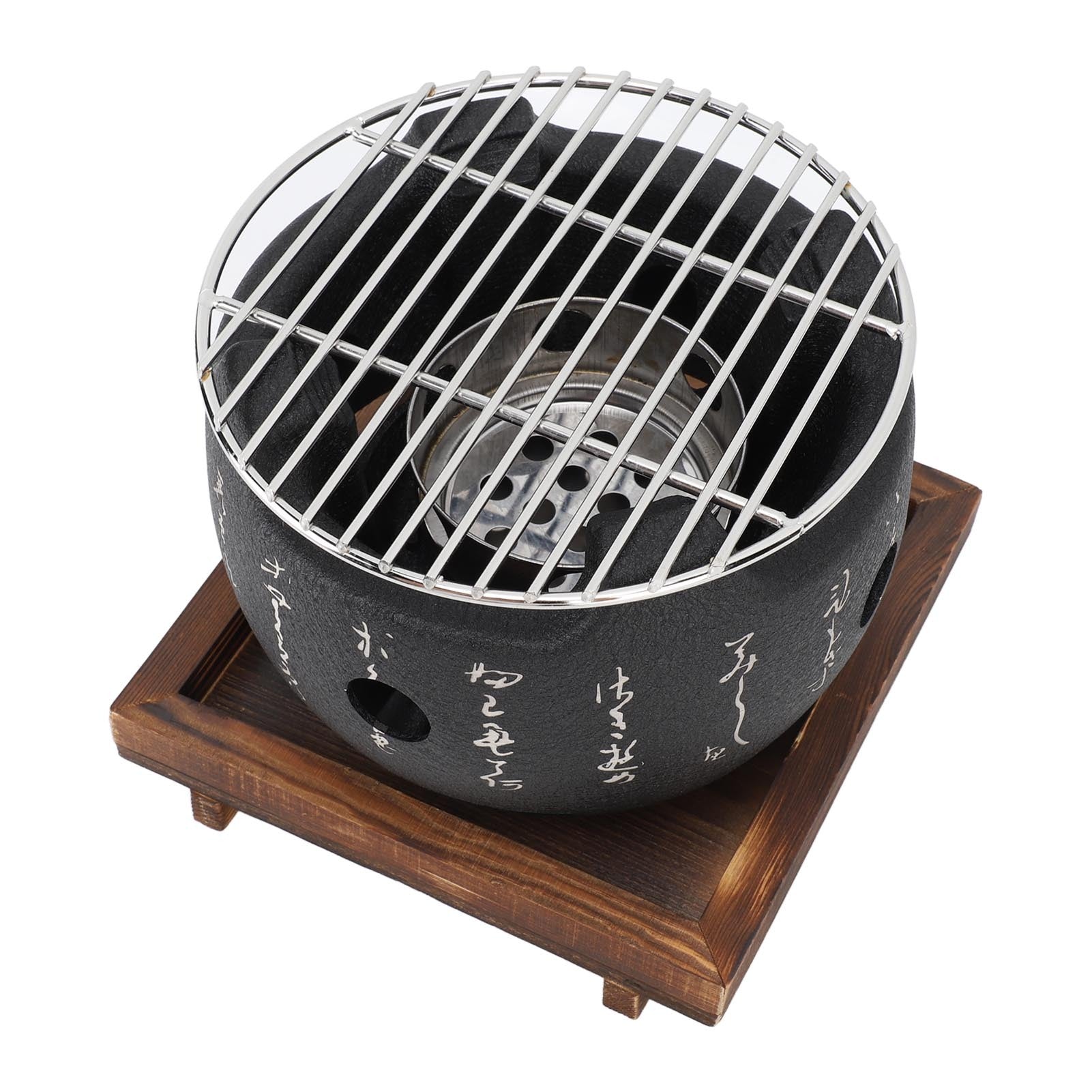 Japanese Style Grill Mini Portable Japanese BBQ Grill Round Food Charcoal Stove Household Barbecue Tool L